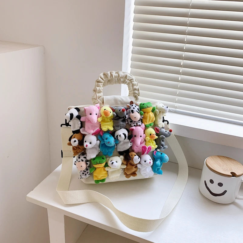 Kawaii Animal & Vegetable Basket Bag πΎπΌ | Cute Cowboy Doll Crossbody Handbag for Kids πβ¨