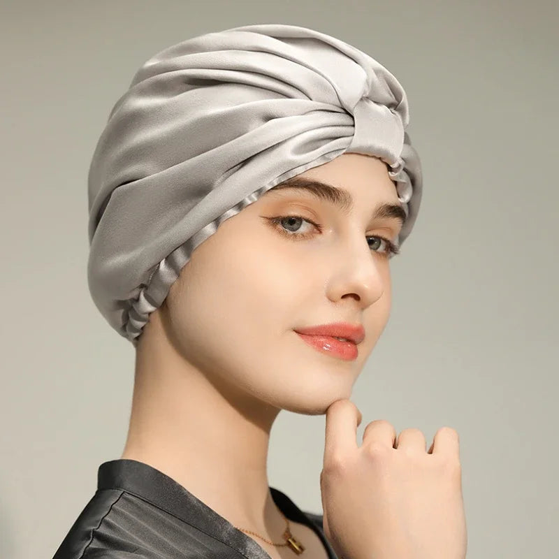 Kawaii Dream Silk Bonnet πβ¨ | Pure Mulberry Silk Sleeping Hat for Hair Care πΈπ | Cozy Turban for Luxurious Sleep π