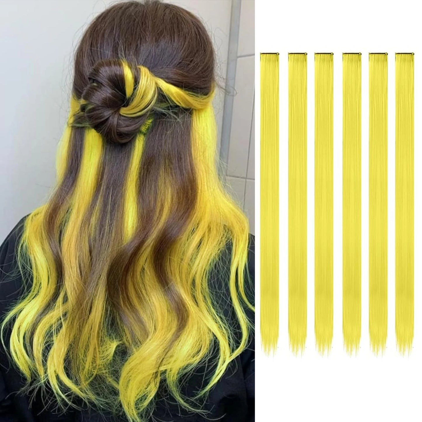 πβ¨ 6 Colorful Clip-In Hair Strands for Fun Party Looks - 22" Rainbow Dream Extensions! ππ - Pixie Quill
