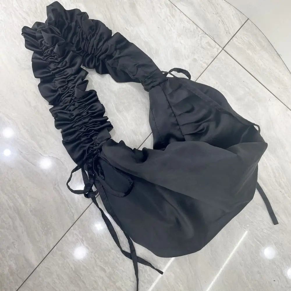 Charming Kawaii Silk Satin Pleated Crossbody Bag πΈβ¨ - Perfect for Parties & Playful Outings! ππ