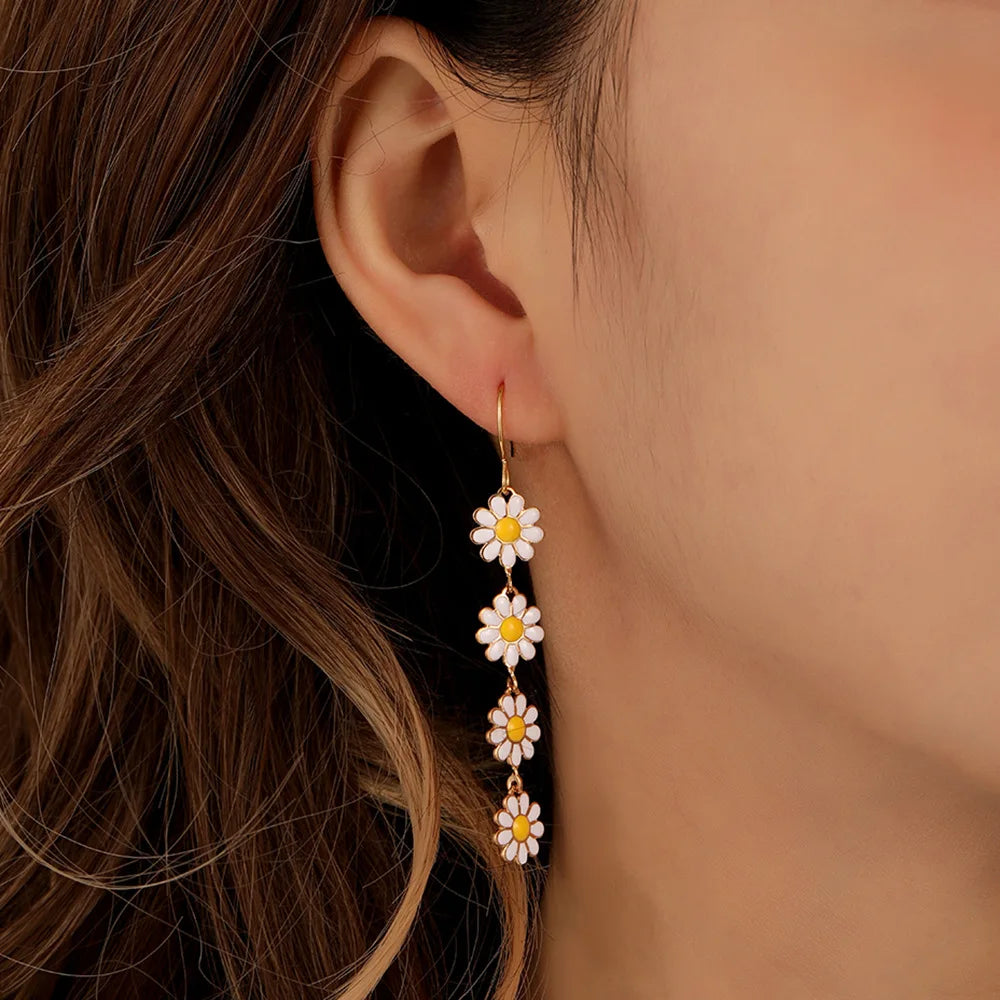 Kawaii Daisy Delight Drop Earrings πΌβ¨ | Colorful Sunflower Bling for Trendy Girls ππ