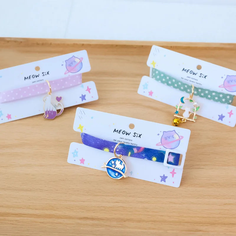 πΎ Adorable Cat & Puppy Breakaway Collar with Bell π - Adjustable 18-48CM Cutie! πΆπ±