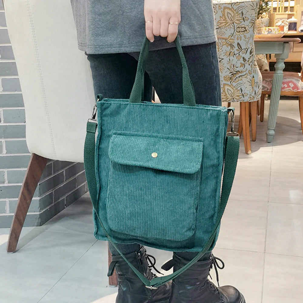 Charming Corduroy Cutie πβ¨ Large Tote for Stylish Adventures! ππΌ - Pixie Quill