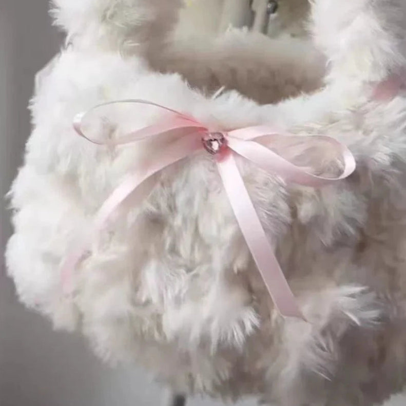 Kawaii Cloud Bow Bag βοΈπ Fluffy Y2K Chic Shoulder Handbag for Cute Style πΈβ¨