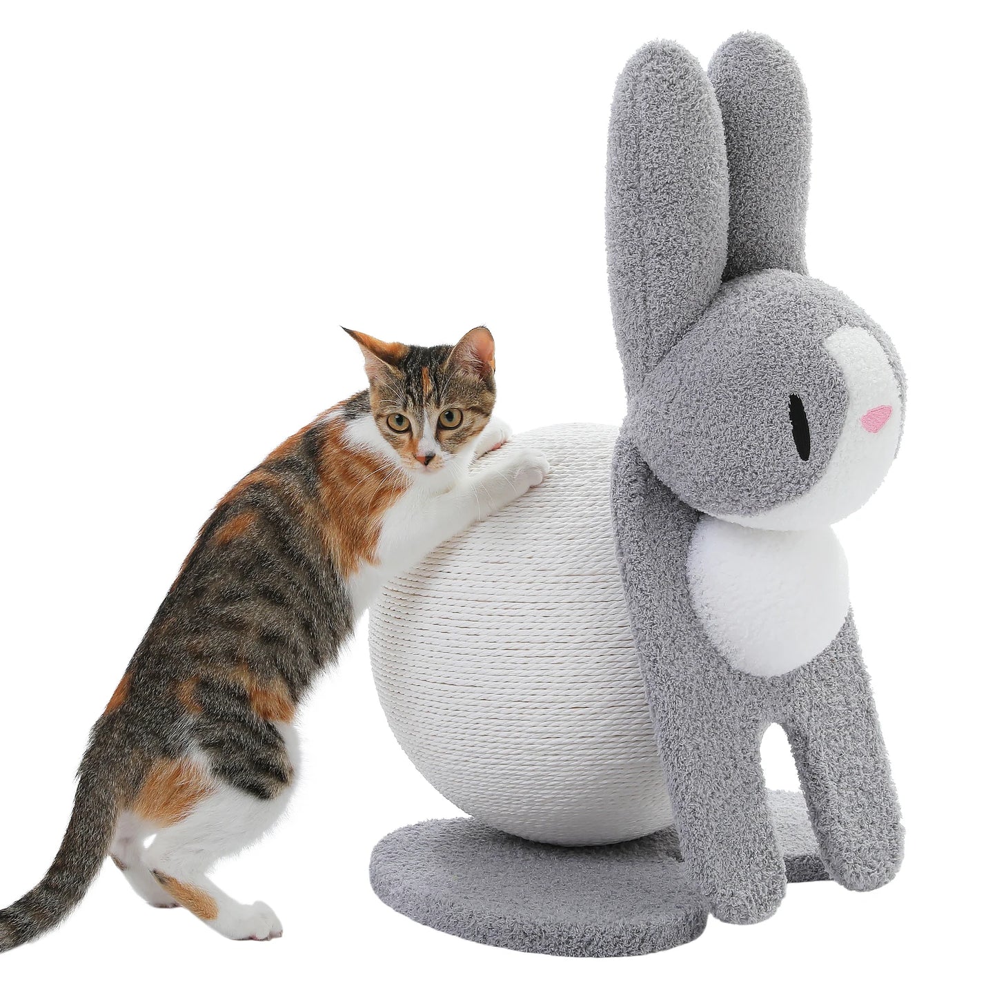 Cute Cat Scratching Posts for Indoor Kitten Large Cat Scratch Ball Rabbit Cat Scratcher Toy with Paper Rope Cat Tree Cat Toys