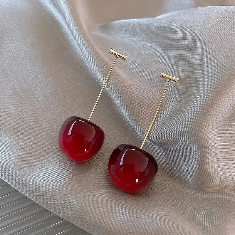 Kawaii Sweet Cherry Drop Earrings πβ¨ | Cute Resin Fruit Jewelry for Women | Fashionable Party Accessories & Gifts! π