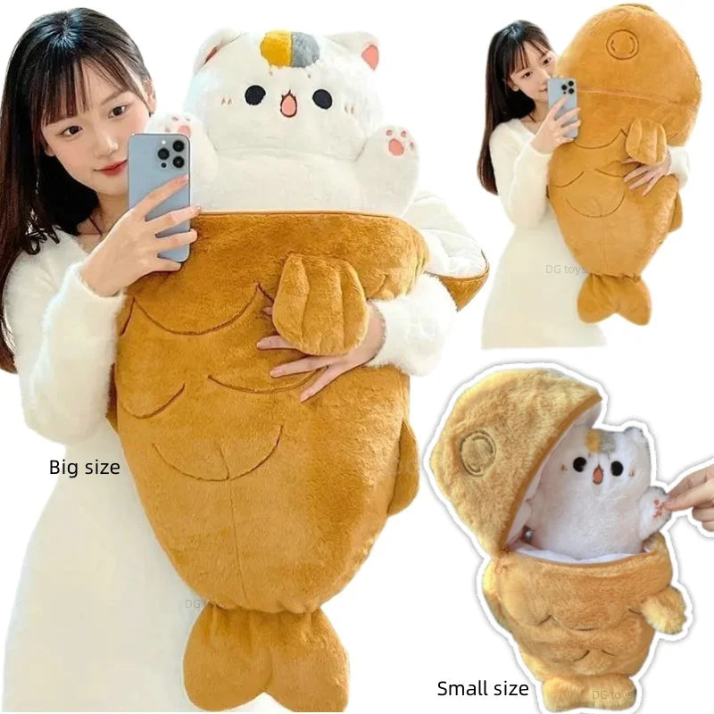 Taiyaki Cat Cuddle Buddy πΎπ - Snuggled in a Cozy Cushion Bag! ποΈβ¨