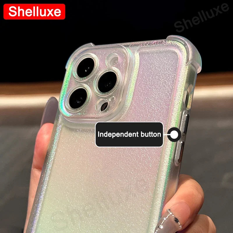 ✨Rainbow Dream Matte Case 🌈 for iPhone 16/15/14/13/12/11 Pro Max - Shockproof & Stylish! 📱💖