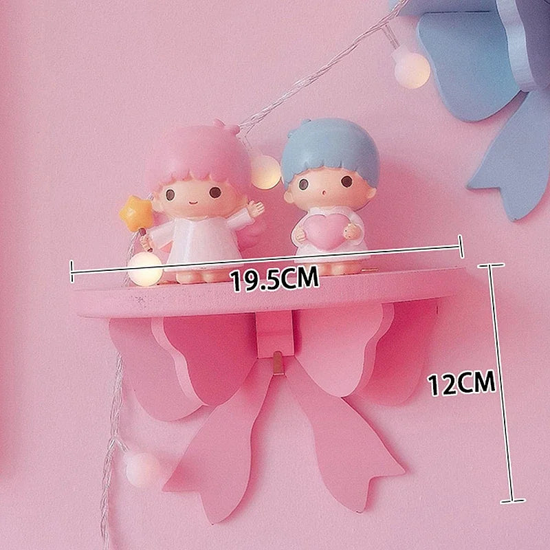 Kawaii Pink Bow Wooden Wall Shelf πΈβ¨ | Cute Girly Cosmetic Rack for Heartfelt Room Decor ππ‘