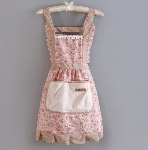 πΈ Kawaii Floral Canvas Apron πΌ Cute & Breathable for Cooking Fun! π³β¨