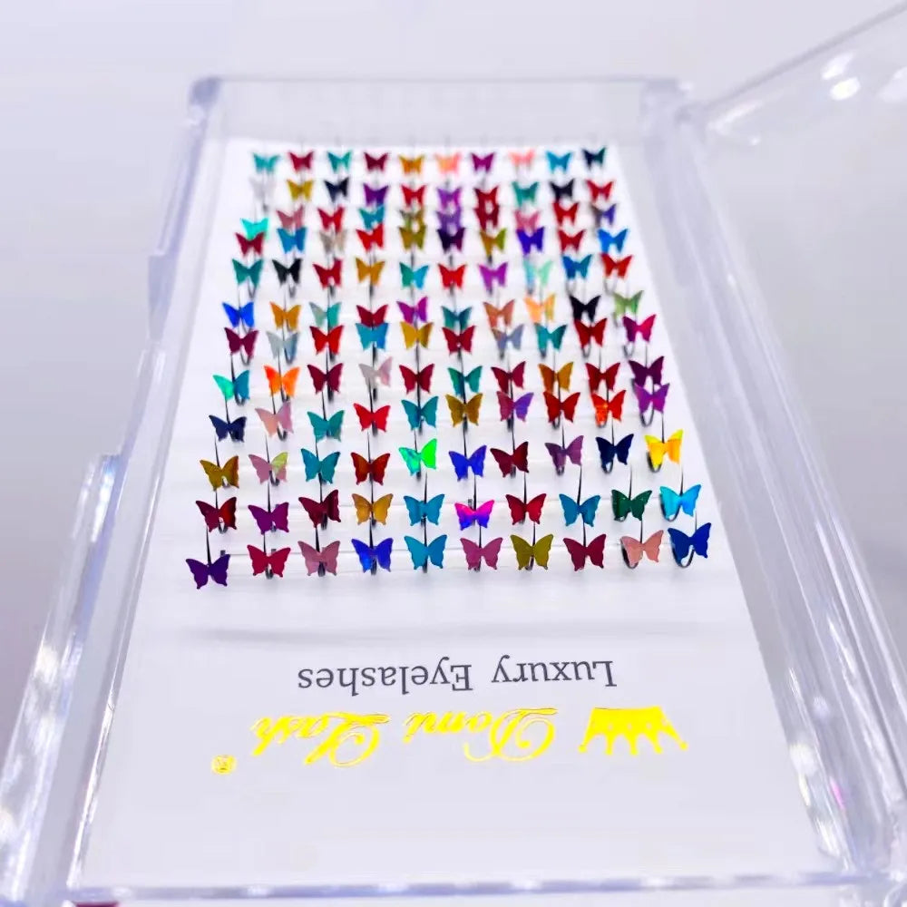 πΈ Kawaii Heart Flower Glitter Lashes π 3D Butterfly Mink Extensions for Whimsical Eye Magic β¨