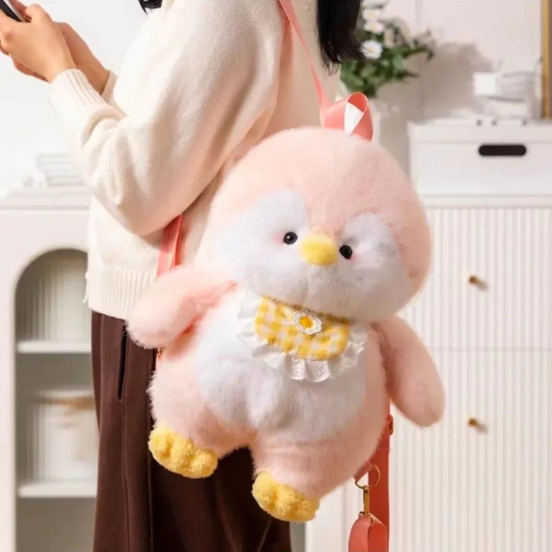 Adorable Kawaii Penguin Plush Backpack π§β¨ | Trendy Cartoon Shoulder Bag for Girls | Fun & Fashionable Rucksack ππ
