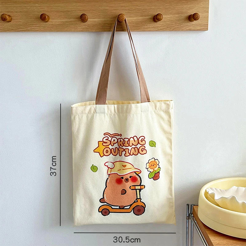 Kawaii Capybara Tote Bag ๐พ