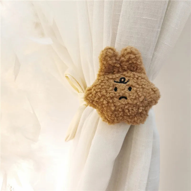 Kawaii Cartoon Doll Curtains πβ¨ with Adorable Cloud Clips βοΈ | Cute & Cozy Kids Room Decor π§Έπ