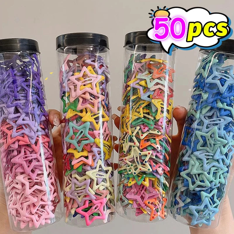 🌟✨ Sweet Star Snap Clips Set - Colorful Y2K Hair Accessories for Fun & Fashion 💖🎀