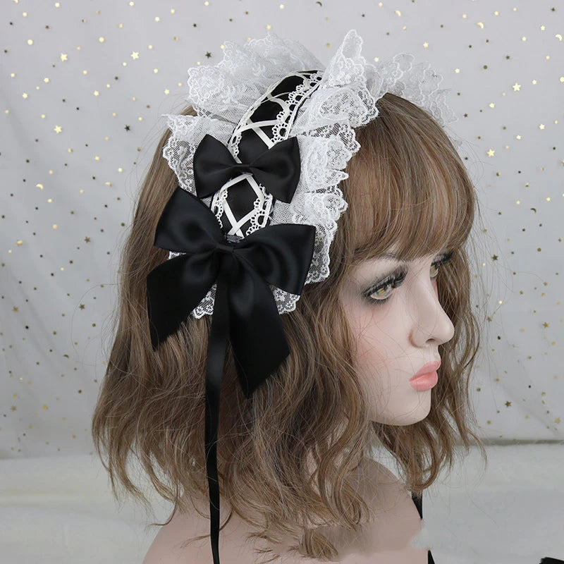 Kawaii Lace Flower Hair Hoop πΈβ¨ Plush Anime Maid Headband with Bell & Tassels for Cute Cosplay Girls ππ