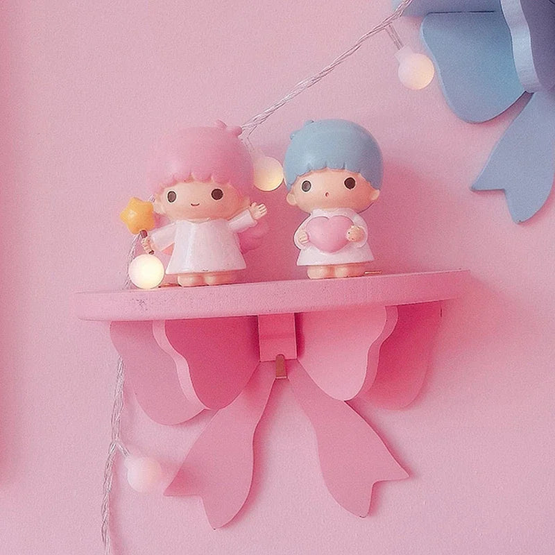 Kawaii Pink Bow Wooden Wall Shelf πΈβ¨ | Cute Girly Cosmetic Rack for Heartfelt Room Decor ππ‘