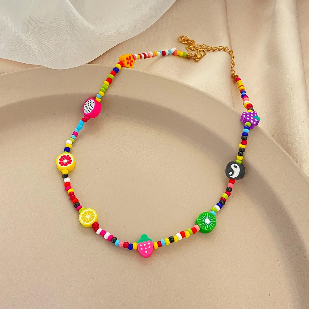 Whimsical Blossom Pearl Choker πΈβ¨ Cute Colorful Beaded Necklace for Trendy Women! ππ