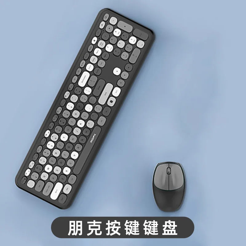 Kawaii Colorful Macaron Wireless Keyboard & Mouse Set π«β¨ - Cute & Silent for Girls!