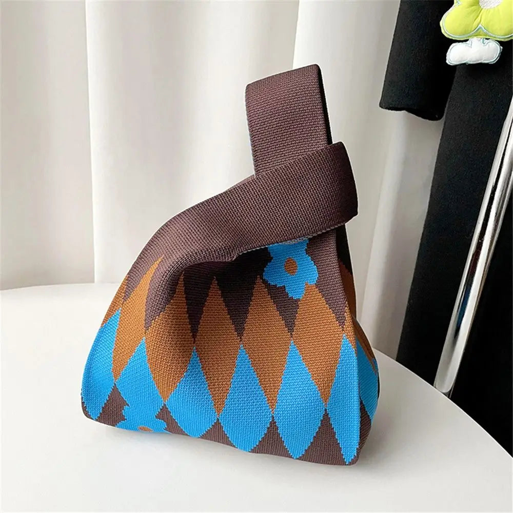 Kawaii Floral Knit Handbag πΈβ¨ | Cute Womenβs Casual Tote & Wrist Bag | Reusable Shopping Companion ππ