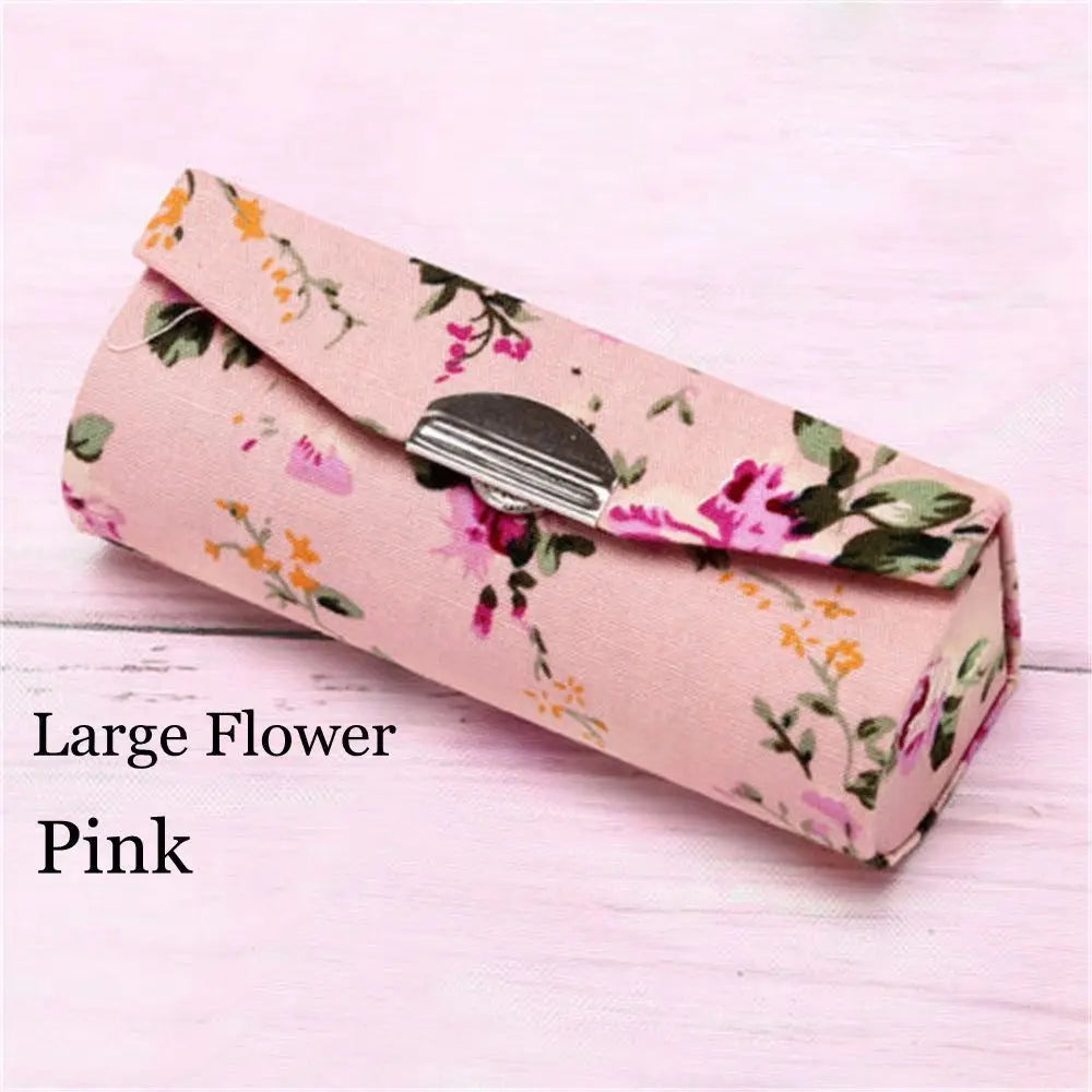 πΈ Kawaii Retro Lipstick Case β¨ Embroidered Flower Glam Box with Mini Mirror π Cute Jewelry & Makeup Storage! πΌ