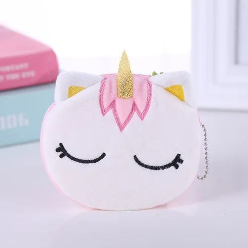 πΌ Adorable Plush Cartoon Animal Coin Purse - Mini Zipper Wallet for Girls & USB Cable Bag! π°β¨