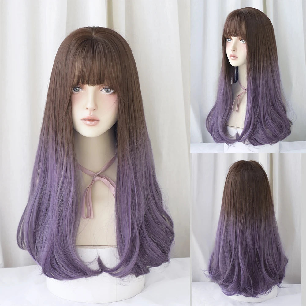Kawaii Blonde Cosplay Wig πβ¨ | Wavy Synthetic Hair with Bangs for Daily & Party Looks π
