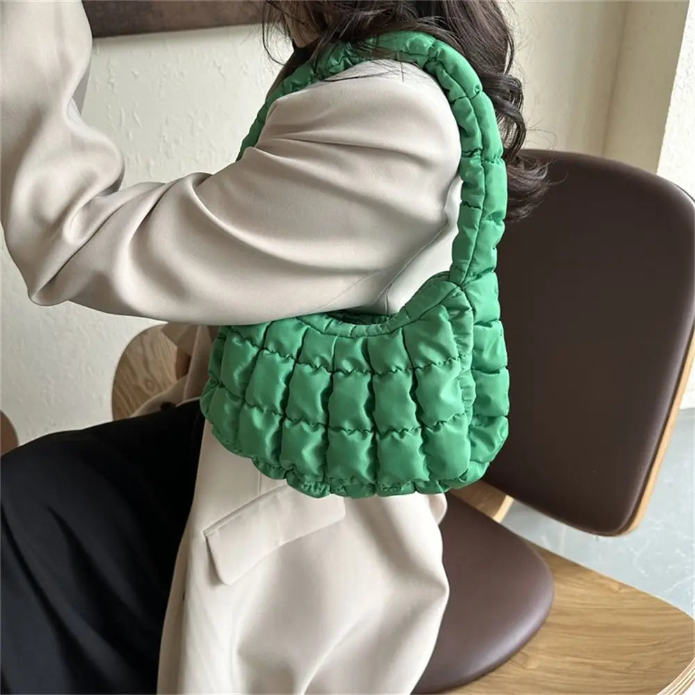 Kawaii Quilted Plaid Shoulder Bag πβ¨ | Lightweight & Cute Underarm Tote for Girls ππ