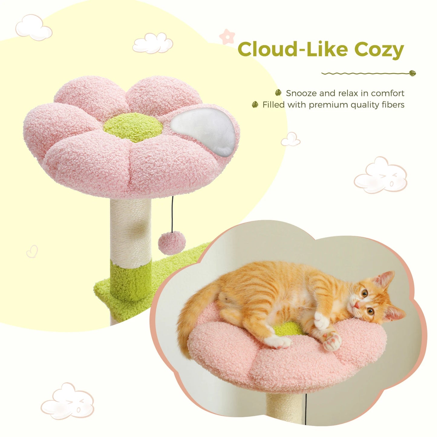 πΈ Whimsical Flower Cat Tower πΌ Multi-Level Paradise with Cozy Hammocks & Scratching Fun! πΎ