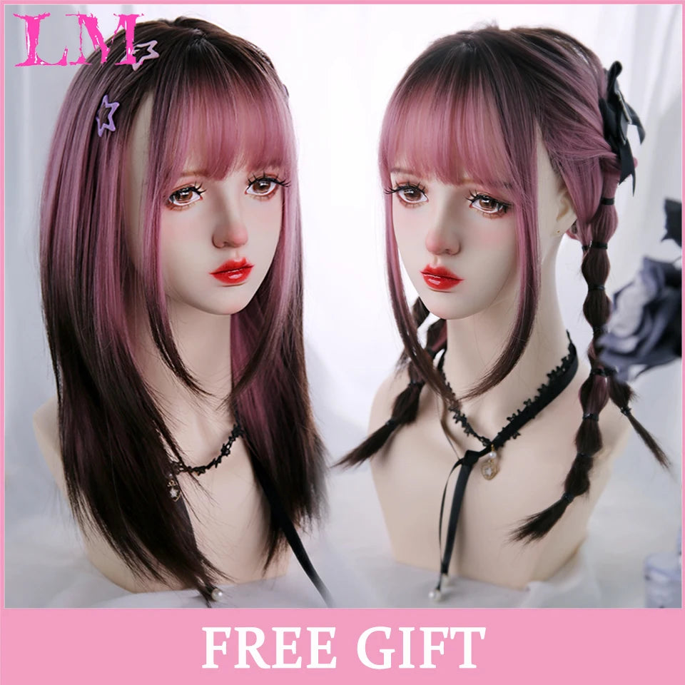 Kawaii Ombre Pink Wavy Wig πβ¨ | Heat Resistant Hair for Cosplay & Daily Fun! ππΈ