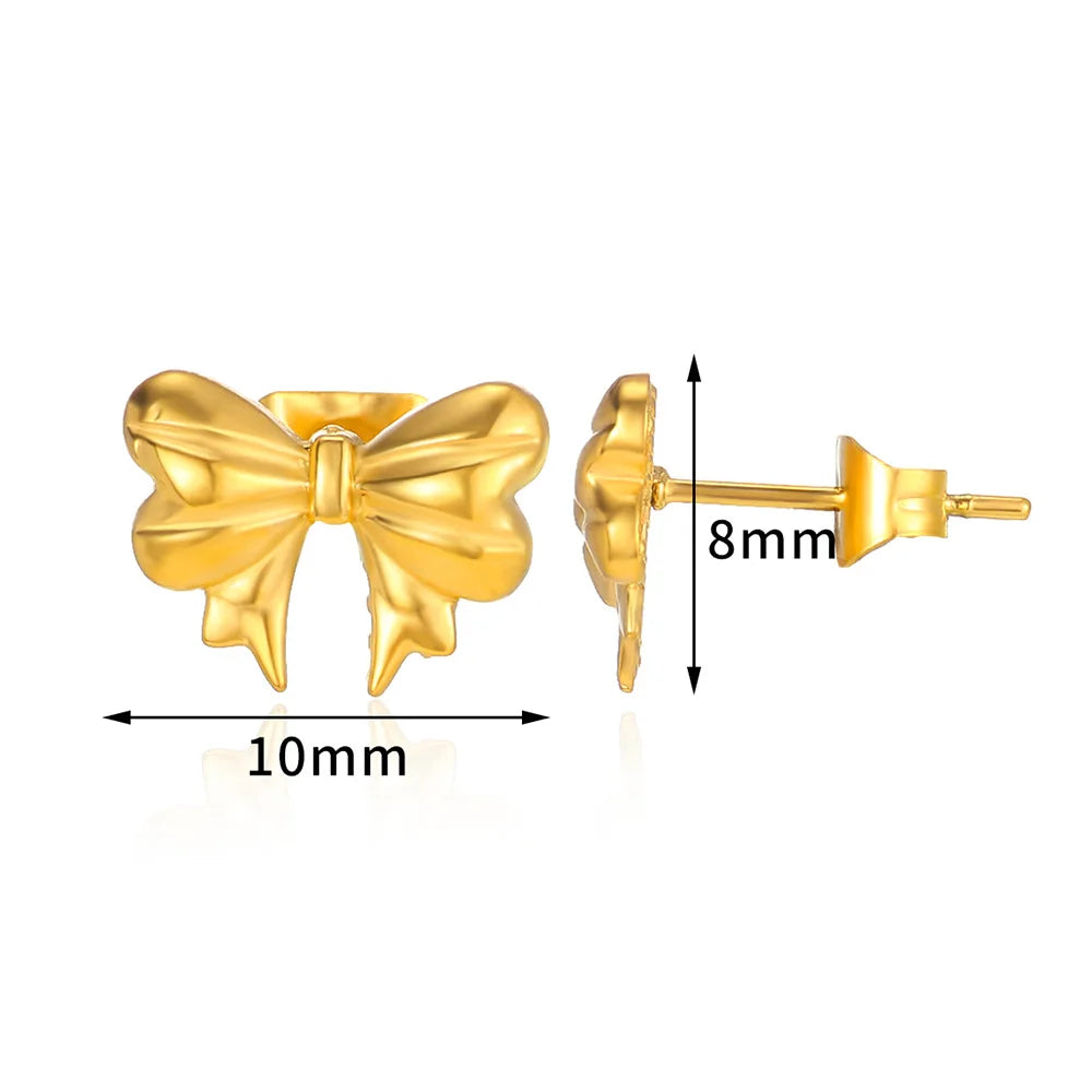 Charming Bow Stud Earrings πβ¨ | Kawaii Geometric Nail Design for Women | Cute Fashion Jewelry & Ear Accessories | Perfect Christmas Gift! ππ