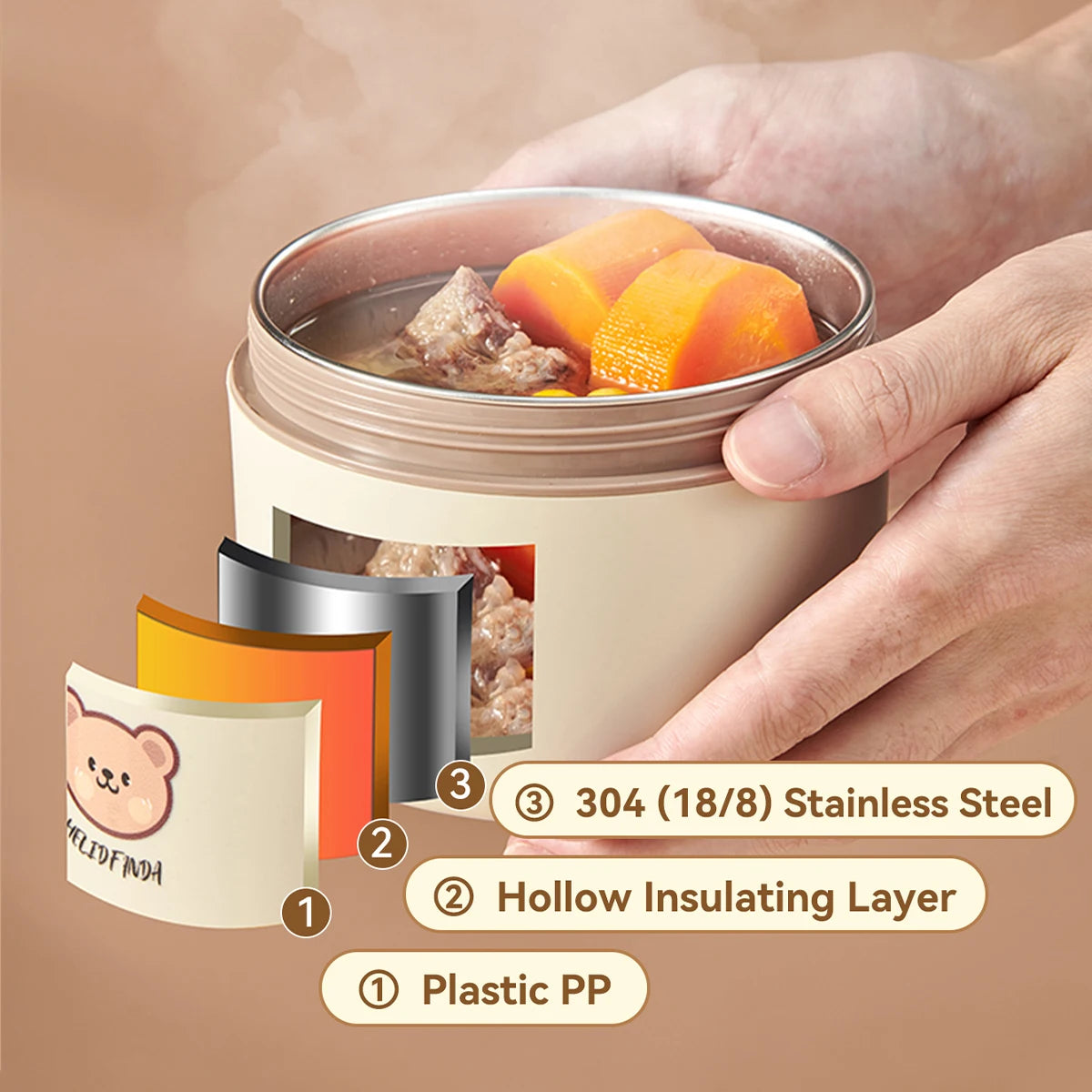 Kawaii Thermal Bento Box π±β¨ - Adorable Leak-proof Stainless Steel Lunch Container for Kids π₯’π