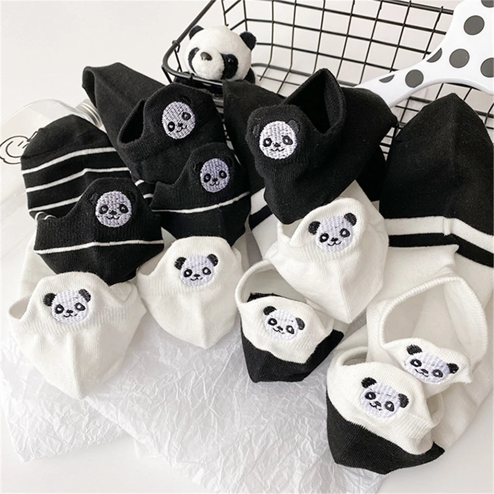 Panda Palooza πΌβ¨ Adorable Embroidered Ankle Socks for Fun-Loving Feet!