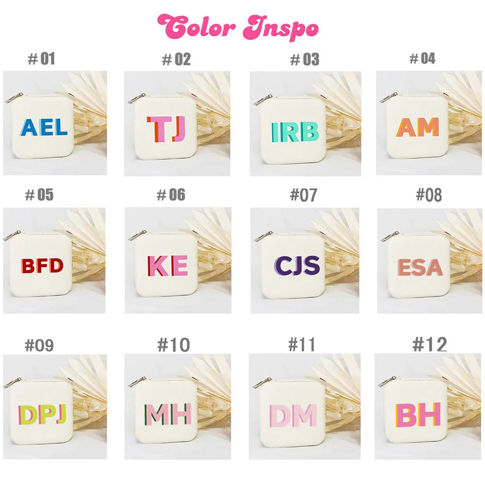 Kawaii Personalized Leather Travel Jewelry Case β¨π Cute Bridesmaid Gift Box for Her! ππ