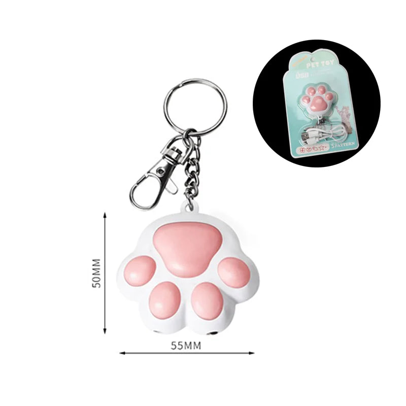 ✨Adorable LED Laser Playtime Paws: Whimsical Cat Toy with Bright Patterns & USB Rechargeable Magic! 🐾💖