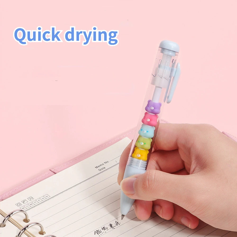 Adorable Kawaii Bear Gel Pens π»β¨ | 0.5mm Black Ink Ballpoint for Students & Office Fun! ποΈπ
