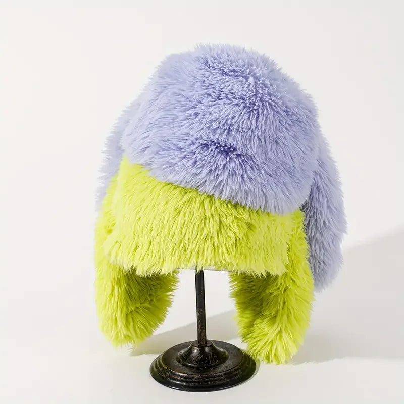Kawaii Bunny Ears Plush Hat π°β¨ | Cozy Faux Fur Skull Cap for Women - Perfect for Parties & Daily Wear!