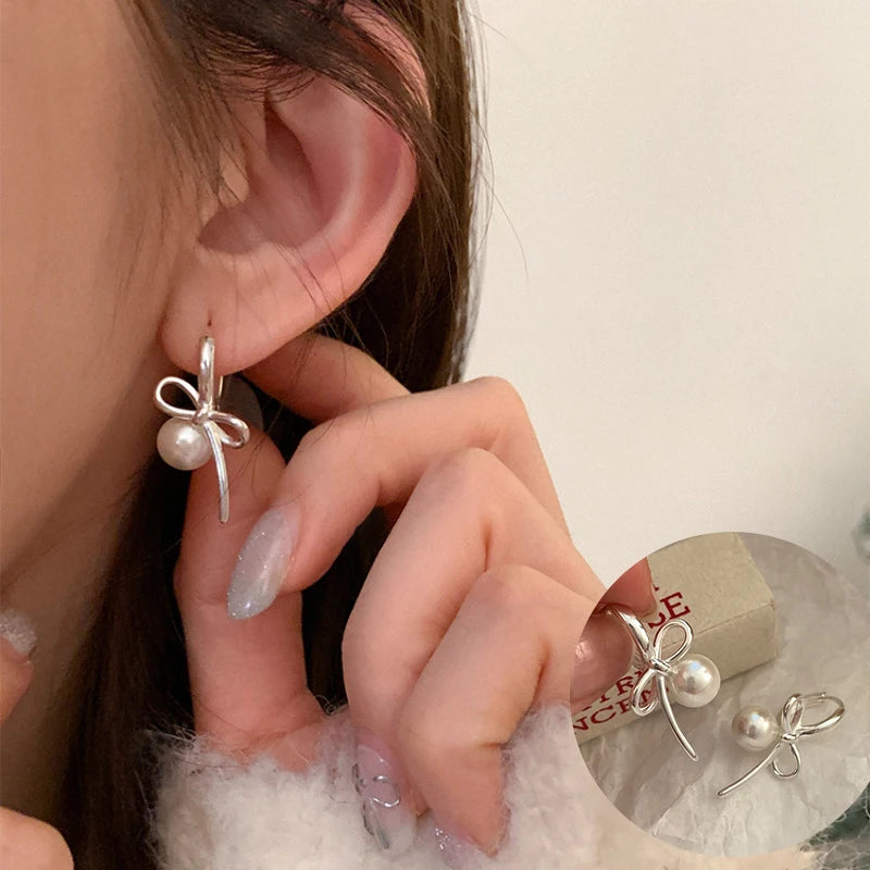 Kawaii Bow Knot Earrings β¨ | 925 Sterling Silver Tassel Jewelry for Women π | Perfect Gift for Her π