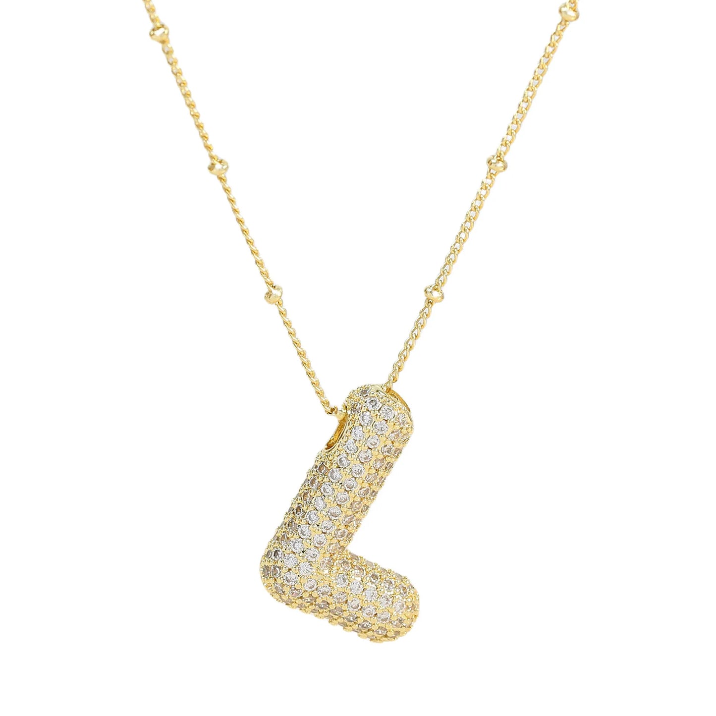 Kawaii CZ Zircon Balloon Initial Necklaces πβ¨ A-Z Alphabet Bubble Letter Pendants for Trendy Women π Fashion Jewelry