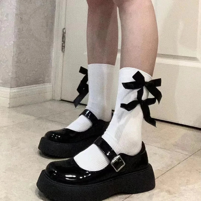 β¨ Adorable Bowknot Socks for Happy Feet! π¬ Cute Japanese Harajuku Style Short Crew for Girls π Perfect Gift!