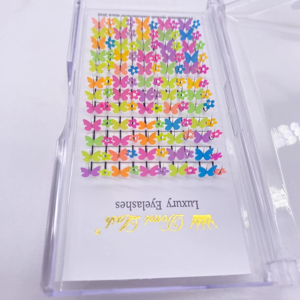 πΈβ¨ Kawaii Butterfly Heart Eyelash Extensions - 3D Glittery Mink Lashes for Whimsical Makeup! ππ