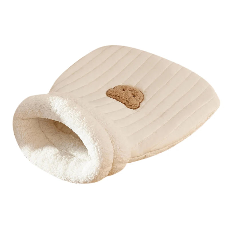 Cozy Kawaii Cat Tunnel Nest πΎπ Soft Plush Sleeping Bag for Purr-fect Snuggles! π€π±