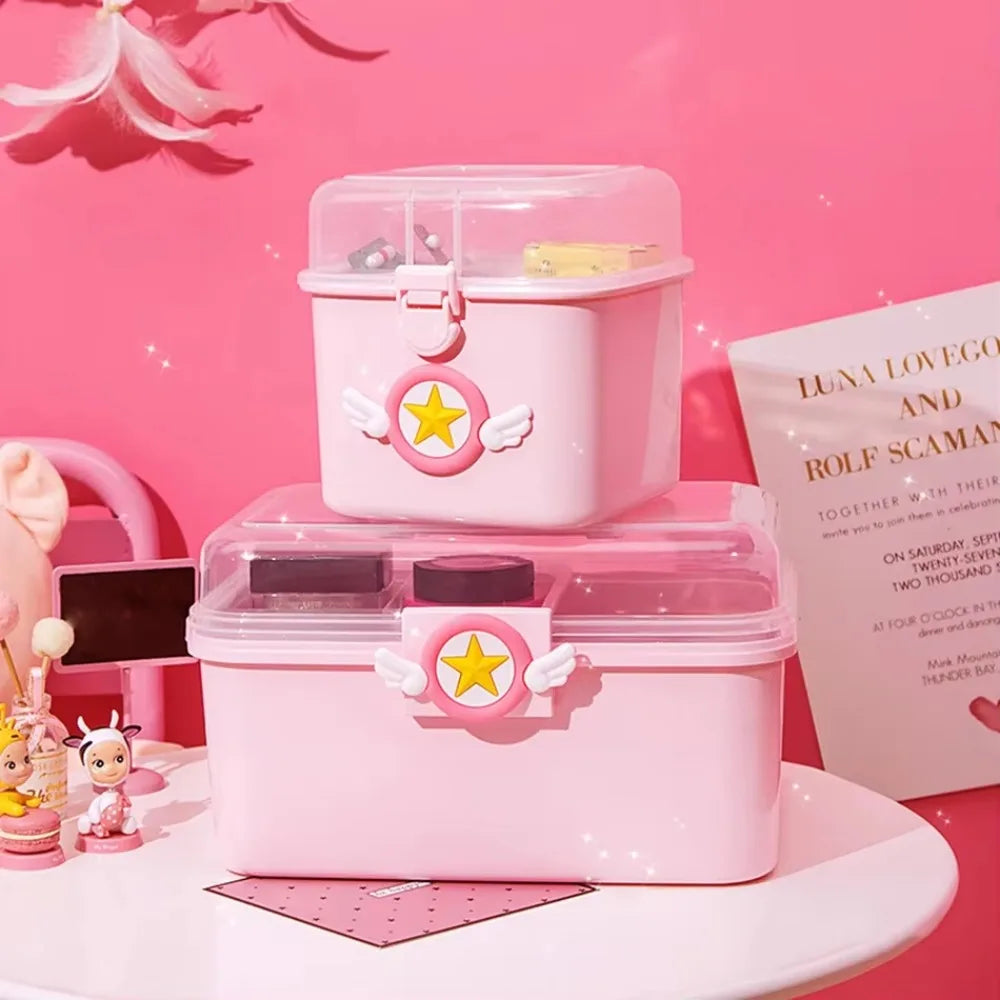 Kawaii Cartoon Multi-Layered Medicine Box π©Ίπ - Adorable Storage for Kids' Essentials & Makeup! πβ¨