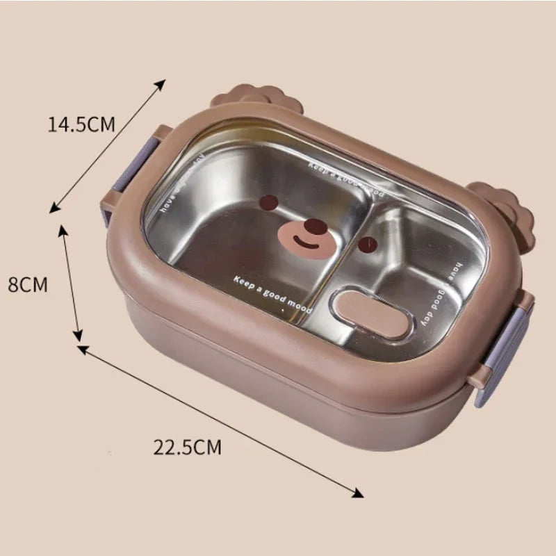 Kawaii Stainless Steel Bento Box π₯ͺβ¨ | Adorable Portable Lunch Container for Kids π±π | Sealed, Heatable & Eco-Friendly! π