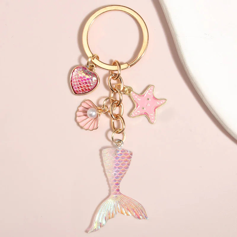 Charming Seaside Delights ππ Starfish & Shell Keychain Set ππ Ideal Summer Surprises! - Pixie Quill