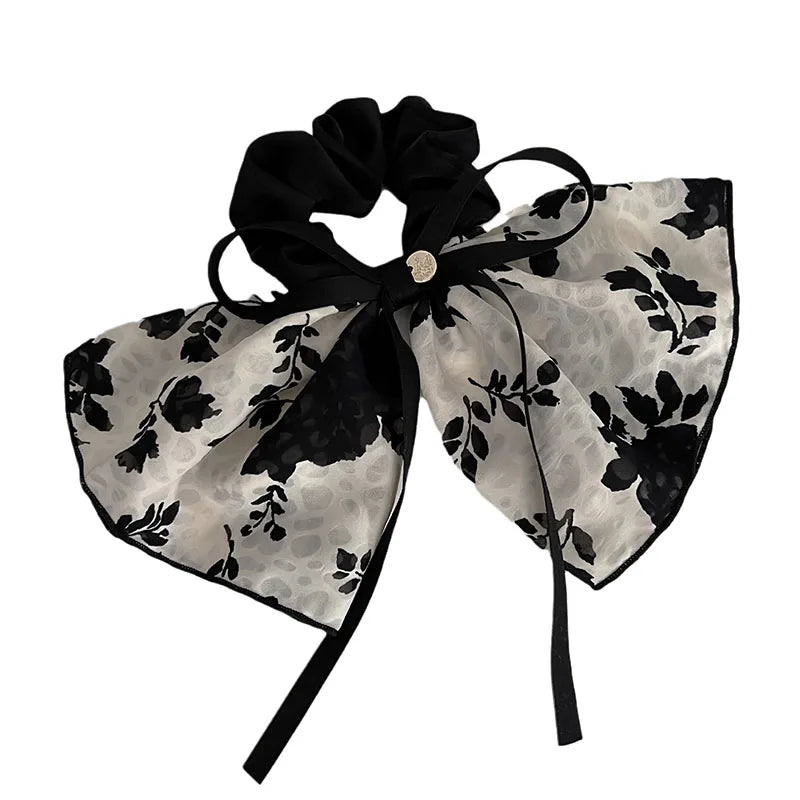 Charming Floral Bow Ponytail Hair Ring πβ¨ - Adorable Girls' Hair Accessory Gift! πΈ