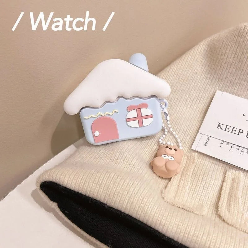 Adorable Bear Snow House AirPods Pro Case βοΈπ» Fun & Protective Silicone Cover for Bluetooth Earbuds! π§β¨ - Pixie Quill