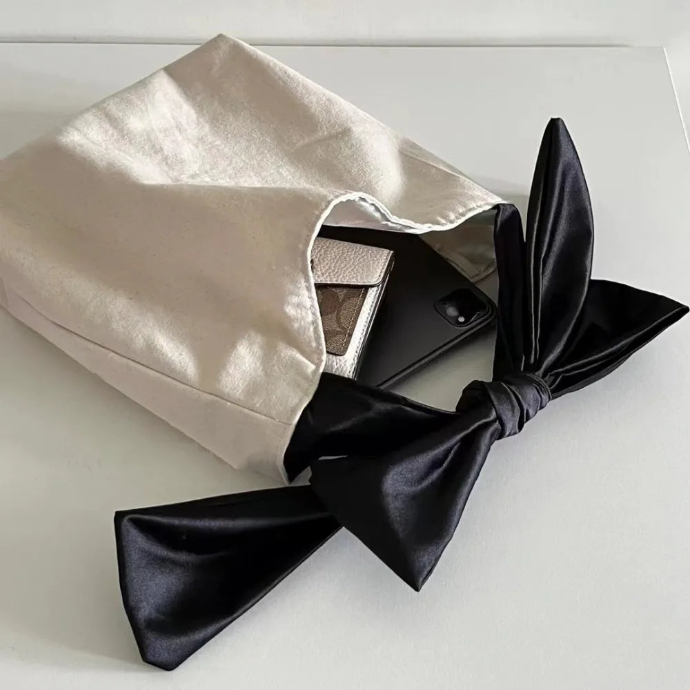 Adorable Y2k Bow-Knot Canvas Shoulder Bag πΈβ¨