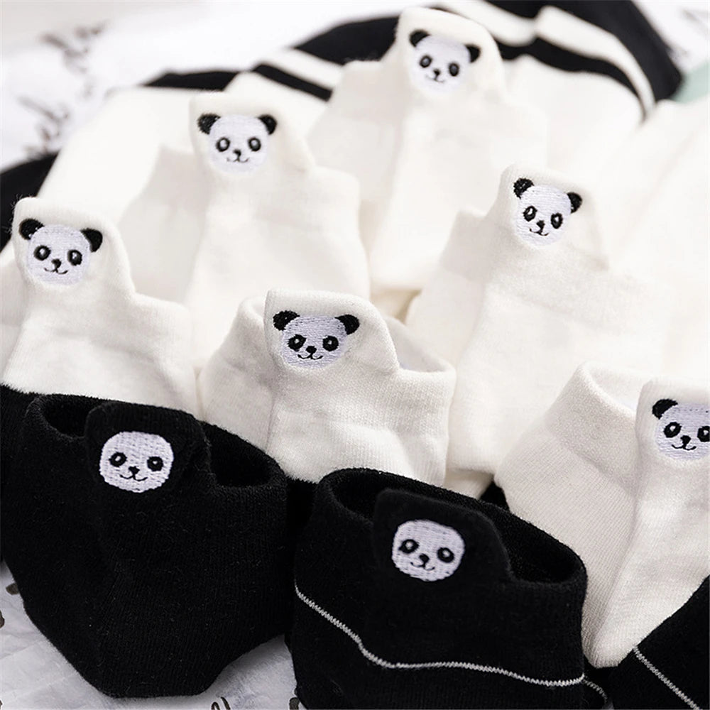 Panda Palooza πΌβ¨ Adorable Embroidered Ankle Socks for Fun-Loving Feet!