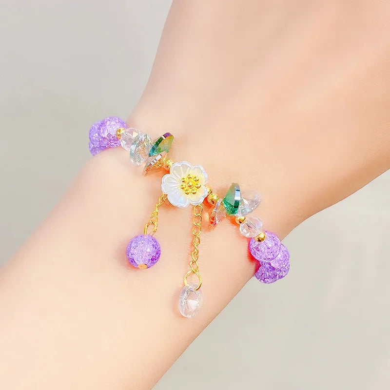 Kawaii Shell Flower Crystal Charm Bracelet πΈβ¨
